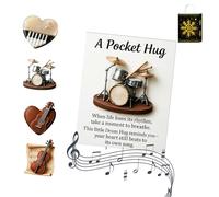 Hand-crafted Music Pocket Hug Collection, Cute Music Pocket Hug, Charming Heart-Shaped Guitar Keepsake, Inspirational & Emotional Support Gift, for Musics Lovers, Musicians (#B)