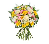 Hand-Crafted Rose and Freesia Bouquet: Delivered for Birthdays & All Occasions! - Standard