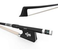 Hand-Crafted Violin Bow: Black Carbon Fiber Bow for Violin Players, Students & Teachers, Lovingly Made with White Mongolian Horse Hair by Viotti, Skilled Professional Violin & Bow Makers