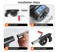 Hand Crank BBQ Campfire Air Blower Portable Manual Fire Starter Fan for Outdoor Camping Barbecue Cooking Hiking Stainless Steel Tip Lightweight 344g