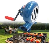 Hand Crank Blacksmith Forge Blower, Manual Fan for BBQ Grill and Camping Fire Starter, Cast Iron Air Blower for Coal Forge