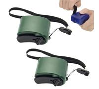 Hand Crank Charger - Crank Phone Charger, Portable Manual Dynamo Generator USB Power Bank, for Outdoor Travel Camping Emergency (Green 2 Pcs)