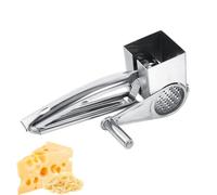 Hand Crank Cheese Grater Stainless Steel Single Drum Rotary Handheld Manual Kitchen Grater with 1 Stainless Steel DrumSuitable for Cheese, Ginger, Vegetables