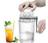 Hand Crank Crushed Ice Maker - Hand Crank Ice Crusher - Non-Electric Stainless Steel Snow Cone Maker, Non-Slip BPA Free Easy to Use Kitchen Machine