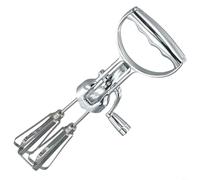 Hand Crank Egg Beater Stainless Steel Rotary Whisk Kitchen Tool Double Circular Stirring Head Easy to Clean