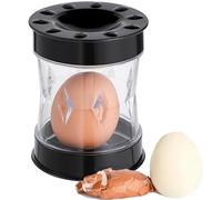 Hand Crank Egg Sheller - Easy Egg Peeler Tool for Quickly Removing Shells for Hard-Boiled Eggs, Kitchen Gadget (Black)