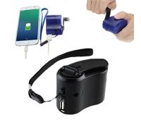 Hand Crank Emergency Charger USB Manual Dynamo Generator, Portable Power Bank for Mobile Phone Digital Devices, Outdoor Camping Survival Gear (Black)