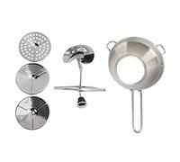 Hand Crank Food Mill, Food Mill Tomato Strainer Stainless Steel Anti Slip Practical Secure Rotatable Strong, Garlic Mud Press Suitable for Vegetable Fruit