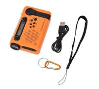 Hand Crank Full Band Radio, Protable Solar Panel Outdoor Band Radio, Weather Radios With SOS Alarm And 2000MAh Backup Battery (Orange)