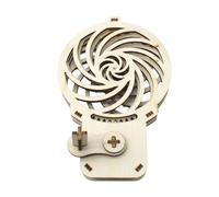 Hand Crank Gear Toy with 3D Optical Illusion Turntable