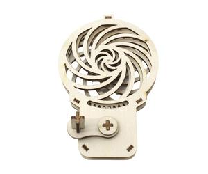 Hand Crank Gear Toy Wooden 3D Optical Illusion Turntable Project for Visual Perception Play and Science Class Demonstrations Display Moving Model Project Wooden Puzzle Model Classroom Demo Toy Crank