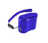 Hand Crank Generator Charger for Outdoor Mobile Phone Charging with USB Plug, Manual Dynamo Mobile Emergency Phone Charger (Blue)
