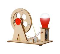 Hand Crank Generator Kit - Wood Builder, Manual Generator Toy Kit | Educational Electricity Learning Experiment Kits for Mechanical Motion Conversion Demonstration Project Set Unit with Lamp