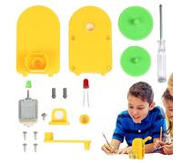 Hand Crank Generator Toy - 8cm Compact Educational Manual Assembly Physical Technology Experimental Learning | Perfect for Science Fair Study Room, Study Kit, Study Kit,