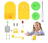 Hand Crank Generator Toy - Educational DIY Electricity Kit, Mechanical Power Science Experiment Building Set for Kids Boys Girls Learning Physics Energy Conversion STEM Activity Project for School