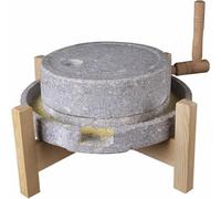 Hand Crank Grain Mill - Manual Grinder for Coffee Beans, Wheat, Rice, and Beans with Beech Wood Stand, Perfect for Home Use