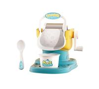 Hand Crank Ice Cream Play Set Frozens Dessert Machine Ice Cream Maker Parent-Child Interactive Edible Smoothie Machine Creative Play Kitchen Appliance
