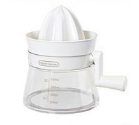 Hand Crank Juicer for Citrus, Gear-Driven Manual Orange Lemon Squeezer with Stainless Steel Strainer, For Easy Clean Plastic Fruit Press for Kitchen, Green(White)