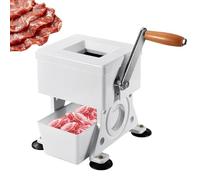 Hand Crank Meat Cutting Machine, Small Food Slicer Shredder, Enlarged Receiving Box, Thickness Adjustable 1.5-10mm, Stainless Steel Blade, for Home Butchers