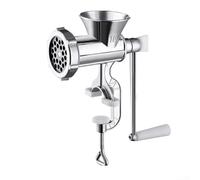 Hand Crank Meat Grinder and Sausage Stuffer in Metal for Garlic, Chili, Minced Meat, and Sausage Preparation, Multipurpose Kitchen Tool for Food Processing (L)