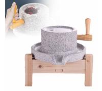 Hand Crank Natural Stone Grain Millstone, Handmade Household Hand Mill with Wooden Frame, Nutrient Preservation & Effortless Cleaning, User-friendly Operation & Easy To Use, for Spices