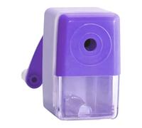 Hand Crank Pencil Sharpener, Automatic Feed Manual Pencil Sharpener, with Large Shavings Container for Kids School Home, Heavy Duty Mechanical Pencils Sharpeners for Classroom Office (Purple)