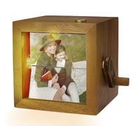 Hand Crank Photo Album with Light - Personalised Mini Book Frame, Custom Photo Album for Weddings, Birthdays, Christmas, Mother's Day, Father's Day, Couples, Gift