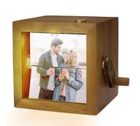 Hand Crank Photo Frame Album - Custom Personalized Flip Book with Light, Great Gift for Couples, Family, Mother's Day, Christmas, Birthday