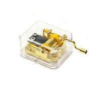 Hand Crank Plastic Music Box with Gold-plating Movement,Fur Elise Musical Box,Transparent