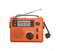 Hand Crank Radio AM for fm SW 7-Band Solar Hand Crank Radio AM | 7-band reception, hand crank generator, solar panel, info for access, outdo