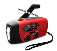 Hand Crank Radio, Emergency Hand Crank Radio with Rechargeable USB Phone Charger, for Walking, Hiking, Camping and Home Office Orange, YHNNH, Red
