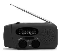 Hand Crank Radio, Emergency Hand Crank Radio with Rechargeable USB Phone Charger, for Walking, Hiking, Camping and Home Office Orange, YHNNH, Black