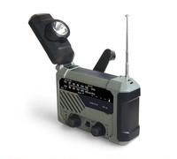 Hand Crank Radio Flashlight Power Bank - 2500mAh Battery, FM/AM Radio, SOS Strobe Light, IPX3 Waterproof Emergency Kit for Camping, Home Power Outages