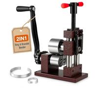 Hand Crank Ring Bracelet Bender for Jewelry Making, Heavy Duty Spoon Ring Press Tool, Adjustable Jewelry Forming Machine for Metal Gold Silver