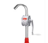 Hand Crank Rotary Barrel Pump Drum Rotary Hand Pump New Oil Fuel Barrel Heavy Duty Transfers Antize Gas Kerosene Hydraulic Fluid Oils and More for Use On 15 to 55 Gallon Drums(Silver,Type 32)