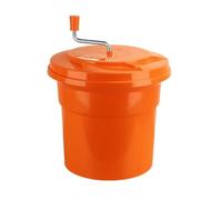 Hand-Crank Salad Centrifuge with, Orange, Large | Removable Perforated Inner Basket, Manual Lettuce centrifuge, Food Prep Tool, Home Cooks