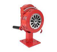 Hand Crank Siren Horn, 110dB Loud Alarm Handheld Air Raid Tornado Siren with Handle Aluminium Alloy Manual Emergency Alarm for Survival, Safety (Red)