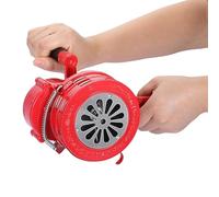 Hand Crank Siren Manual Operated Air Raid Siren with Foldable Handle for Sporting Events,Emergency Sturdy Waterproof Aluminum Alloy Tornado Siren (Red)