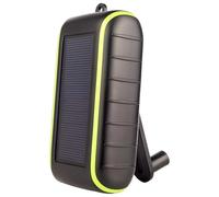 Hand Crank Solar Charger Power Bank, 8000 mAh Portable Battery Pack with Polymer Cell, Emergency Charging, ABS Shell, LED Illumination, 5.5 x 3 x 2 in, for Outdoor Camping