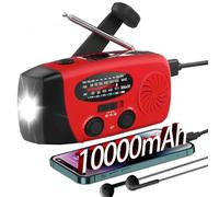 Hand Crank Solar Power Radio Torch Powerbank, ZDAGELD 10000mAH Rechargeable Emergency Wind Up Radios with AM/FM NOAA Weather SOS Alarm for Camping