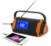 Hand Crank & Solar Powered Emergency Radio with NOAA Weather Alert, AM/FM, SOS Alarm, 4000mAh Power Bank, Flashlight and Reading Lamp for Outdoor Camping and Disaster Preparedness