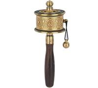 Hand Crank Sutra Turner Tibetan Brass Sutra Six Words of Truth Hand Crank Sutra Turner for Blessings
