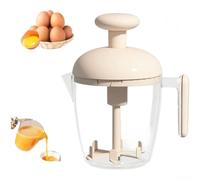Hand Crank Whip for Dough and Cream Pink(White) | Hand-push rotation, no for battery needed, for ideal for eggs, cream, light dough, compact storage