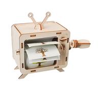 Hand Crank Wooden Viewer Toy for Animation Play and Building, Science Activity for Learners and Screenless Tabletop Learning Time Wooden Animation Viewer Hand Crank Science Moving Picture