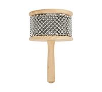 Hand Cranked Cabasa, Environmental Friendly Attractive Steel Ball Beautiful Sound Wooden Cabasa for Over 4 Years Old for Rhythm Training (Large Kabasa)