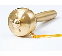 Hand-cranked chakra wheel, Tibetan mini household portable eight auspicious copper six characters hand-cranked chakra wheel(Gold)