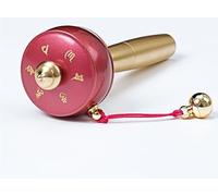 Hand-cranked chakra wheel, Tibetan mini household portable eight auspicious copper six characters hand-cranked chakra wheel(Red)