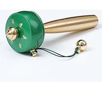 Hand-cranked chakra wheel, Tibetan mini household portable eight auspicious copper six characters hand-cranked chakra wheel(Green)