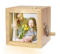 Hand-Cranked Custom Photo Flipbook Frame, 8/16Photos, Personalized Wooden Animation Machine Gift for Christmas, Mother's Day, Anniversary