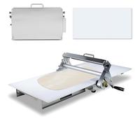 Hand-cranked Folding Dough Sheeter, Stainless Steel Manual Foldable Dough Roller with Sheeter Board, Thickness Adjustable, Commercial Pastry Roller for Bakery Pizza Croissant(S)